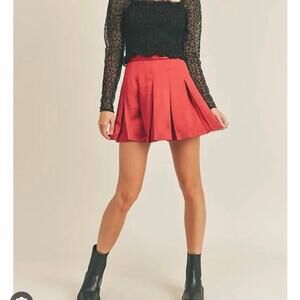 Lush Satin Pleated mini skirt Size S